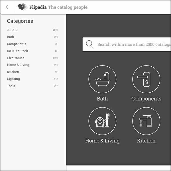 Katalogplattform Flipedia - Kataloge aus den Bereichen Bauelemente, Sanitär, Elektro, ... für Installateure, Architekten und Großhandel